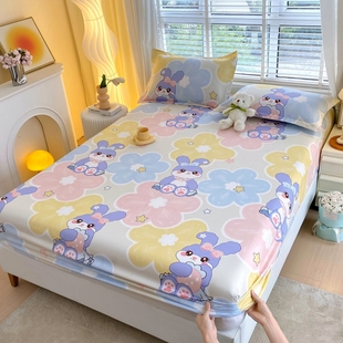 床笠单件纯棉全棉床罩席梦思床垫保护罩床套床裙防尘罩床单三件套