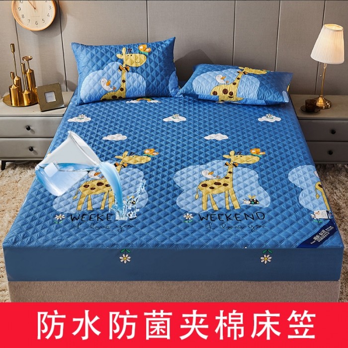 防水隔尿卡通夹棉加厚床笠款可机洗席梦思防尘床罩防滑床单三件套,床上用品,床笠,淘宝优惠券,粉丝福利购,淘宝优惠卷