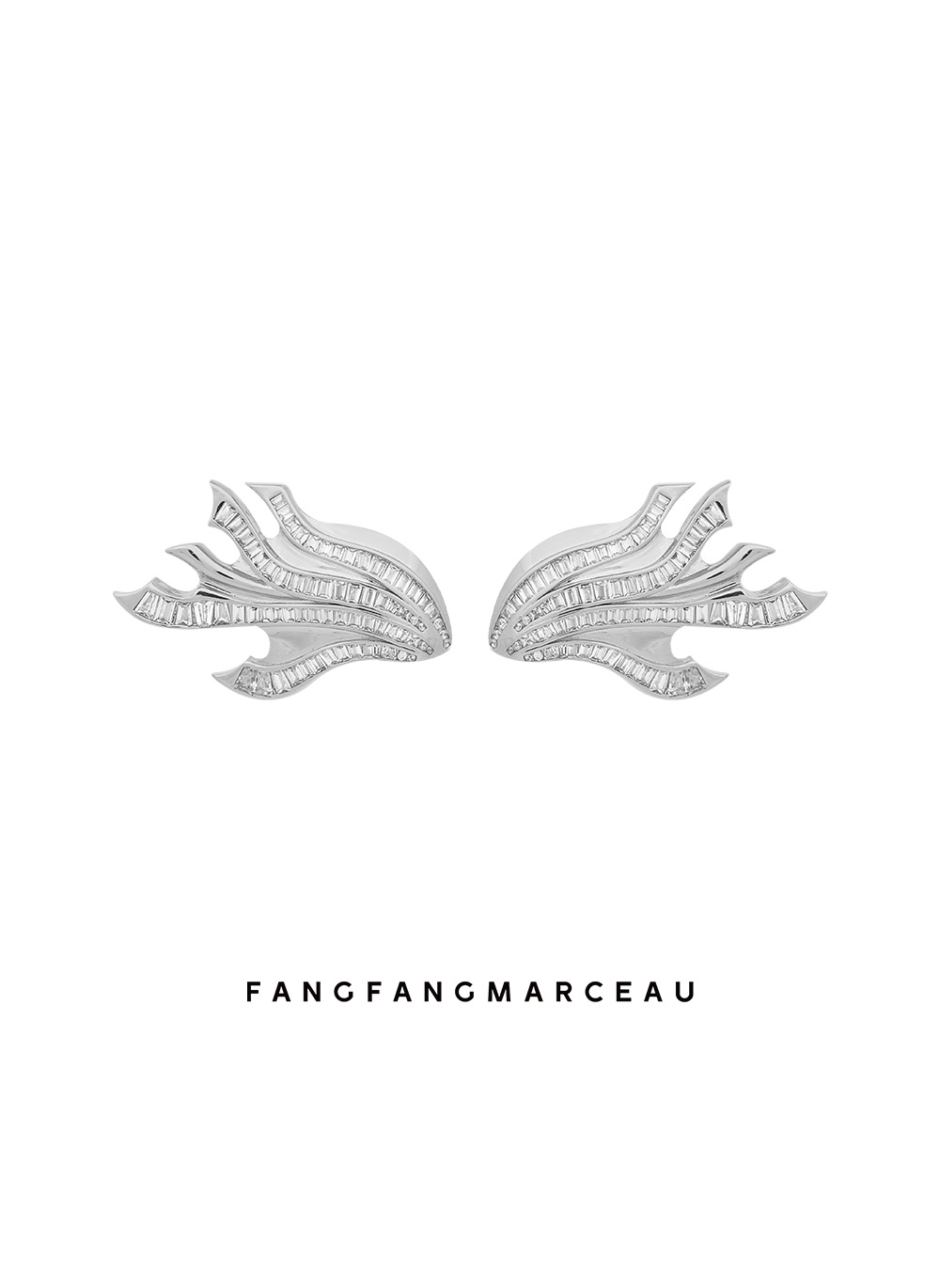 【官方直营】FANGFANGMARCEAU原创小众设计珊瑚造型镶钻耳饰