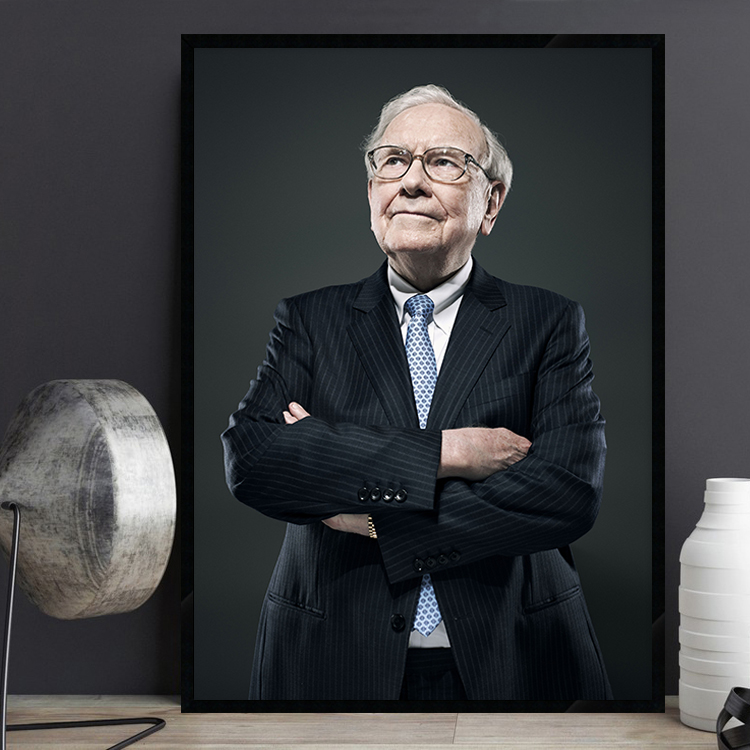 Warren Buffett 股神巴菲特 投资家企业家画像办公室励志海报壁画 家居饰品 现代装饰画 原图主图