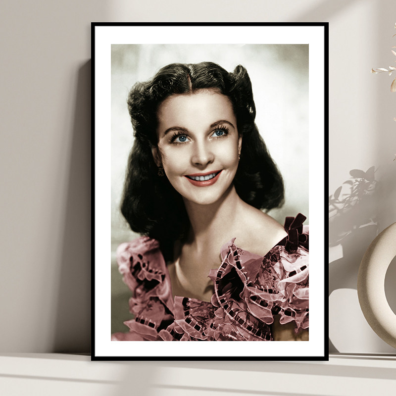 Vivien Leigh 费雯丽复古怀旧黑白照片装饰画好莱坞电影明星海报