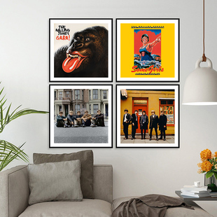 滚石乐队摇滚音乐海报装饰画复古怀旧酒吧挂画吉他琴行KTV墙画