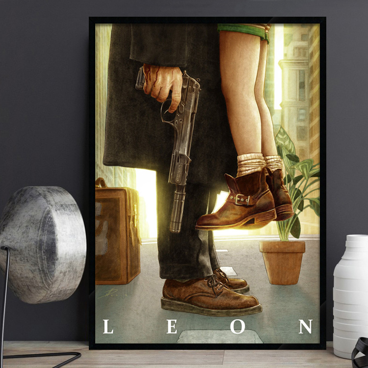 Leon 这个杀手不太冷 经典电影海报装饰画复古影院酒吧床头挂画图片