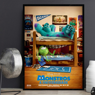 Monsters University 怪兽大学 电影海报装饰动画卡通儿童房挂画