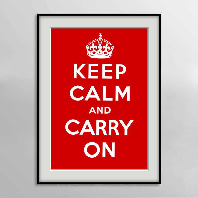 keep calm and carry on 保持冷静继续前进极简风格装饰画壁墙画