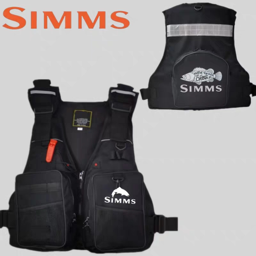 26新品款日韩SIMMS钓鱼马甲船用路亚背心大浮力多功能钓鱼救生衣