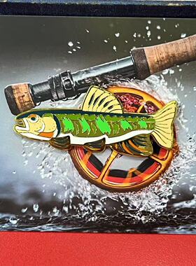 2024新款SIMMS 马口鱼金属徽章飞钓路亚溪流钓帽徽胸徽挂饰