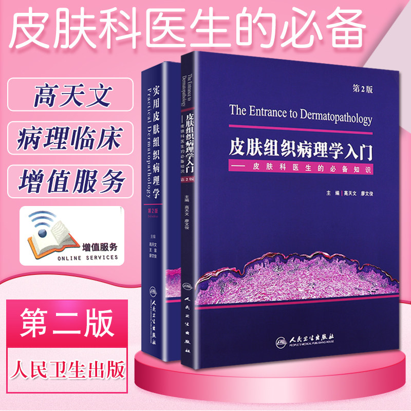 皮肤组织病理学入门+实用皮肤组织病理学 皮肤病学书籍 皮肤科医生的基本知识 主要介绍皮肤的组织发生及结构 人民卫生出版社