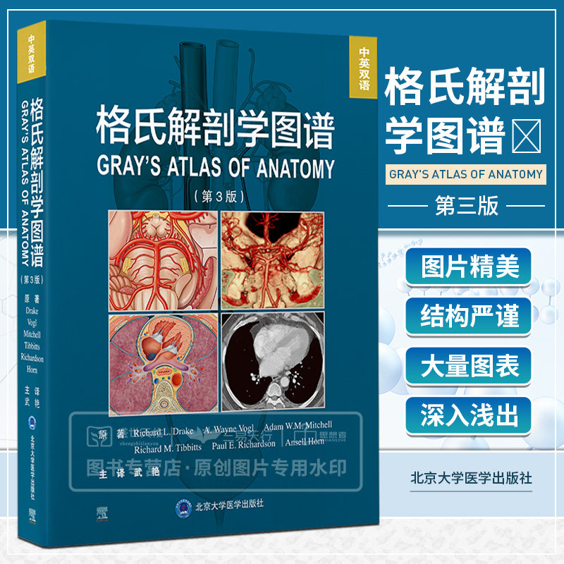 格氏解剖学图谱 第3三版 中英双语 解剖学方位术语和平面 解剖学平面