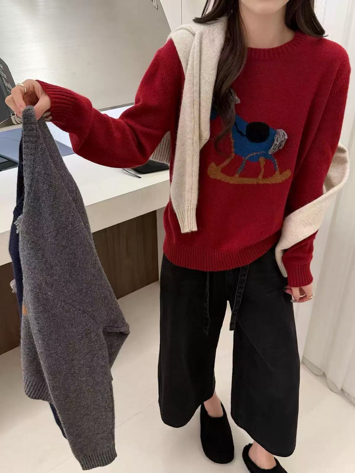 吉姆姐姐 ormore正品 全羊毛小马百搭舒适套头毛衣