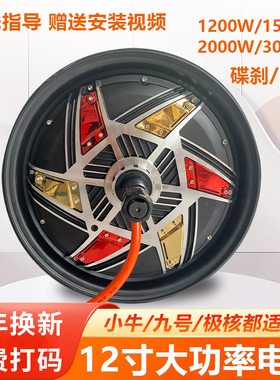12寸电动车电机2000W72V大功率高速电机适合九号小牛改装3000W