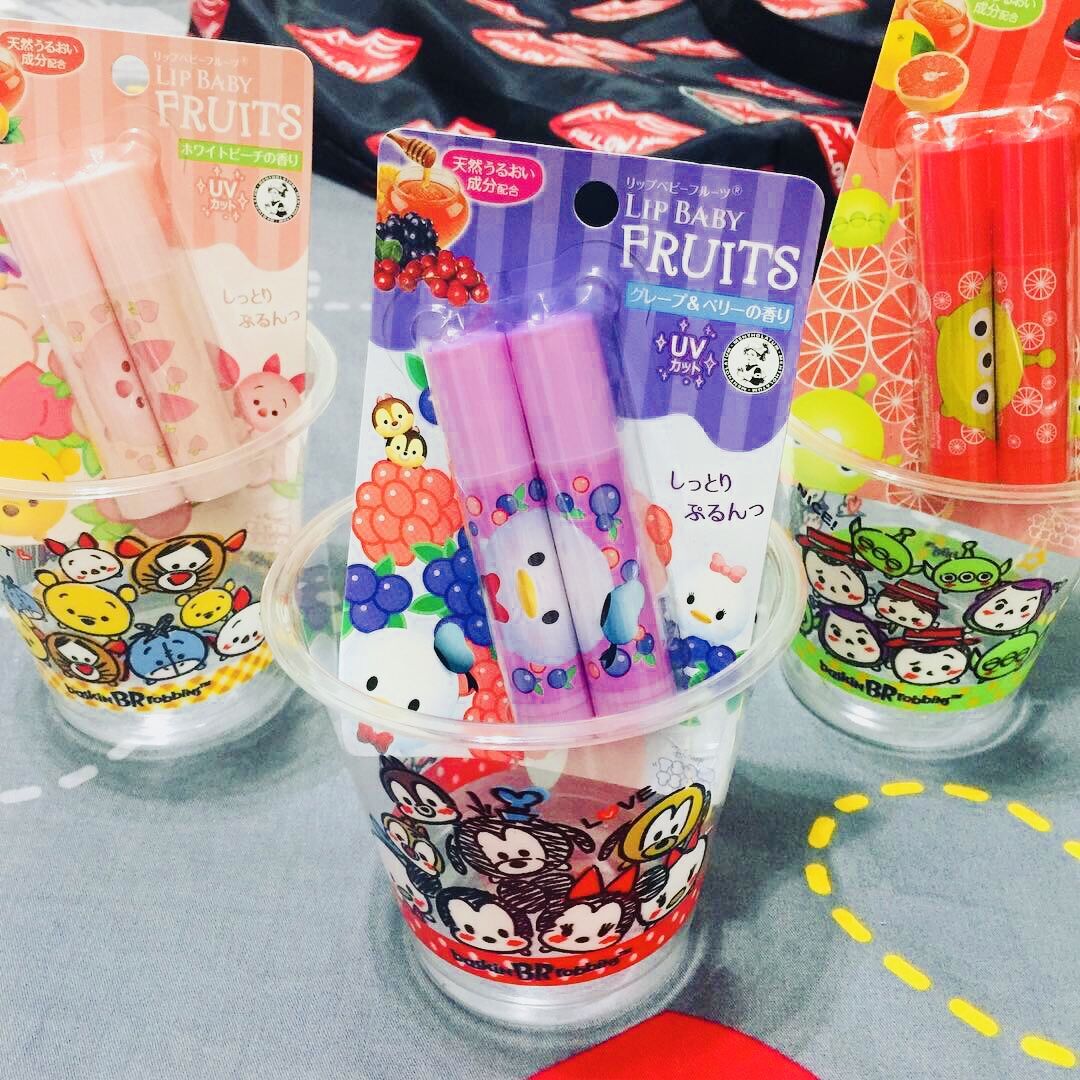 日本原装 现货 曼秀雷敦Lip Baby Fruits迪士尼限定花果唇膏 2支