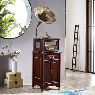 黑胶唱片机复古留声机怀旧老式 饰男女朋友生日礼物 LP播放机客厅装