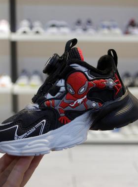 特价！实体品质冬季男童纽扣蜘蛛侠亮灯皮面运动鞋加绒二棉26.28