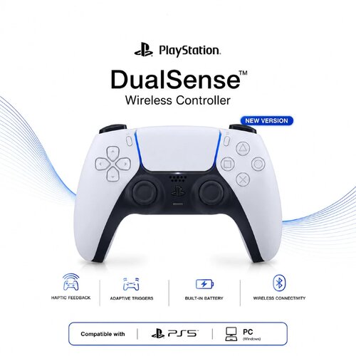 Sony索尼PS5 PlayStation DualSense无线控制器 原装蓝牙手柄白色