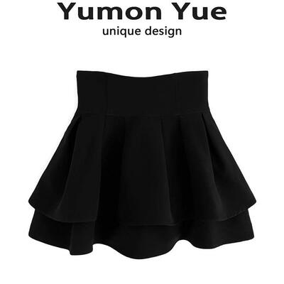 YuMonYue春秋新款2025马卡龙日系甜妹显瘦喇叭高腰蓬蓬短裙半身裙