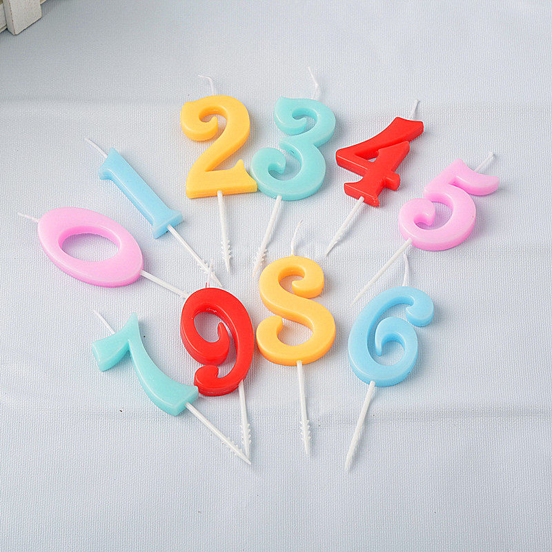 糖果款opp袋装彩色0-9数字蜡烛儿童周岁生日派对蛋糕装饰30元包邮