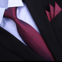 Wine red rose, mulberry silk, real silk tie, men's formal wear, business groom, wedding, professional wine red zipper tie thumbnail 5
