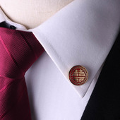 衬衫 猎尚喜字男士 新郎胸针领扣女结婚西装 配饰气质男徽章别针勋章