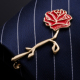 商务正装 创意个性 玫瑰花领带夹男士 高档金属别针领带固定扣