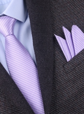 原创新品真丝领带桑蚕丝男士 正装西服衬衣工作紫色拉链领带韩版