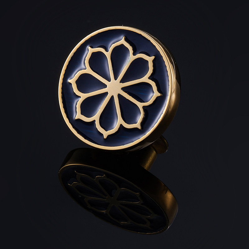 复古高端男士小胸针 金色吉祥花领针胸花西服西装扣针配饰