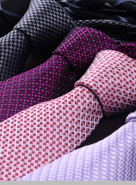 8厘米宽男士正装商务衬衫领带真丝桑蚕丝领带手打懒人款Silk Tie