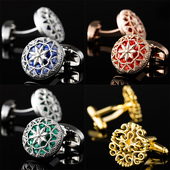 口袖 梦幻蓝色宝石水晶袖 钉送礼盒 口扣男女士法式 衬衫 扣男士 袖