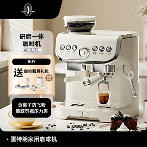 Stelang/雪特朗 AC-517E 意式全半自动家用小型奶泡研磨一体美式
