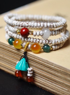 原生态海南星月菩提根子念珠串男女士长款项链手持佛珠串创意手链