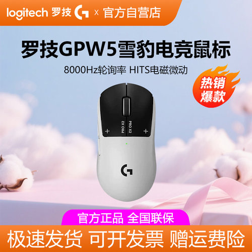 罗技GPW5雪豹无线鼠标狗屁王五代电竞游戏8k电磁微动充电CSGO拆包