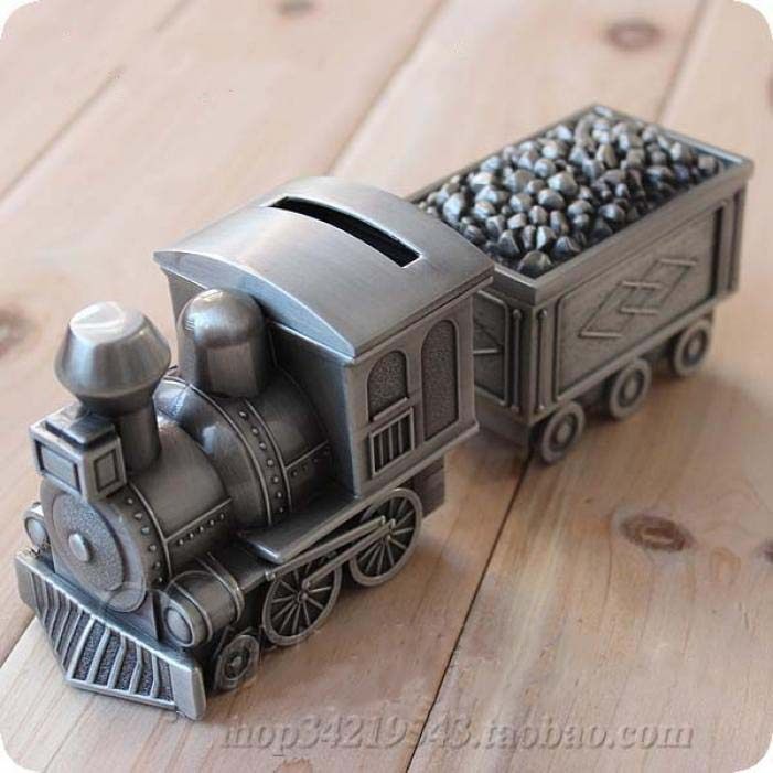 俄罗斯锡制储蓄罐创意储钱罐合金属存钱罐火车厢为首饰盒宝宝礼物