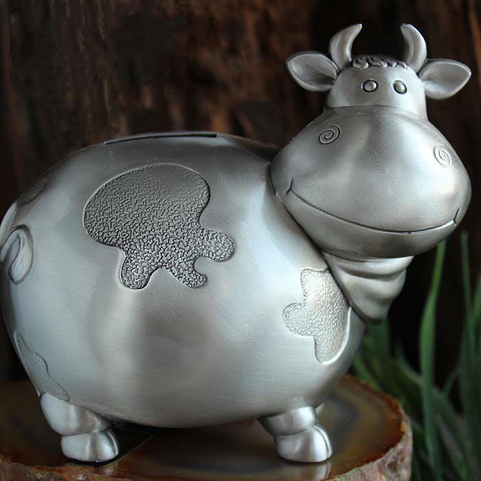金属防摔储钱罐创意可爱生肖硬币猴熊猪兔子小狗羊奶牛大号存钱罐