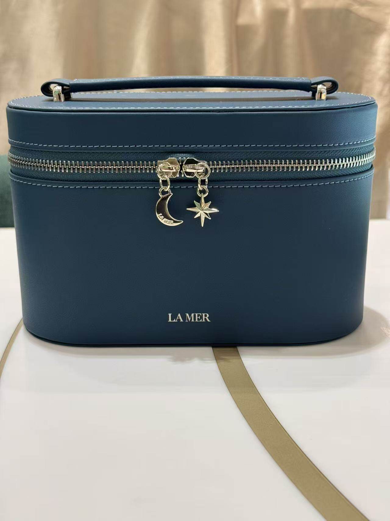 海蓝之谜lamer蓝色星月吊坠香港专柜赠品化妆包手提箱包化妆收纳