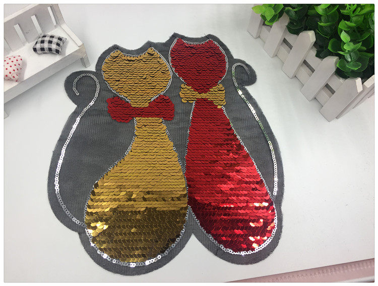 时尚亮片红黄黑白猫图案大号布贴服装衣服裤子羽绒服补丁贴布贴|ruв категории домашний ткань, швейная diy материалов, инструментов и готовой продукции, швейная diy аксессуары/аксессуары/аксессуары, ткань паста - от Buy2taobao.com для оказания профессиональной услуги покупки агента Taobao