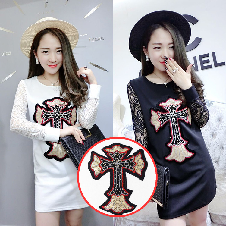 2016年新款大号亮片布贴高端珠片绣钉珠衣服补丁贴服装辅料十字架在类目 居家布艺, 缝纫DIY材料、工具及成品, 缝纫DIY配件/辅料/配饰, 布贴中 - 来自Buy2taobao.com提供专业的淘宝代购服务