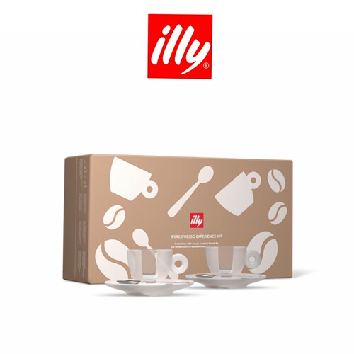 illy咖啡杯体验套装原装2杯2勺