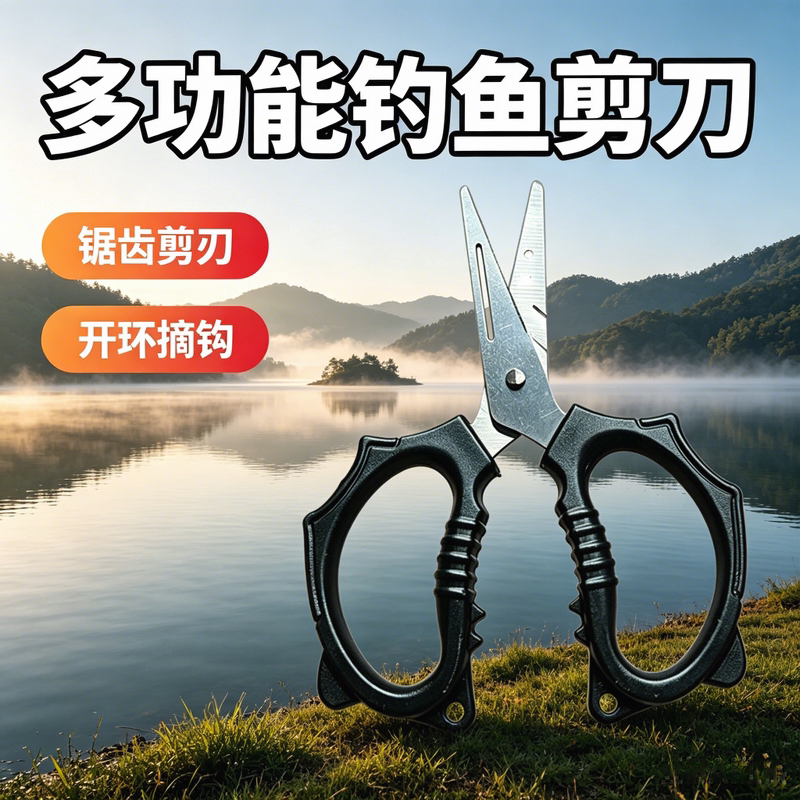 亿战狮钓鱼剪刀多功能不锈钢大力马线铅皮剪刀路亚摘钩钳垂钓用品