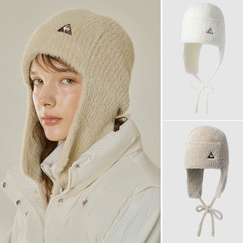 LE COQ SPORTIF韩国代购25秋冬女士防风保暖百搭护耳针织毛线帽