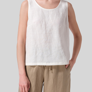 【外贸亚麻小铺】亚麻背心法国进口纯麻背心百搭女士抑菌可外穿