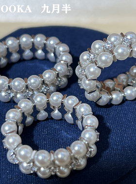 施家重工编制小米珠珍珠戒指