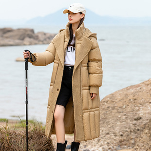 锁温羽绒服女 逐雅95白鸭绒2024年冬季 新款 379克超厚长款 过膝时尚