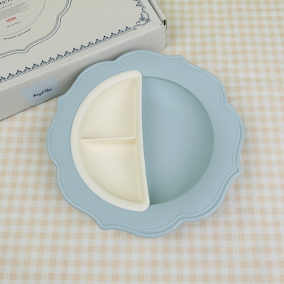 OMMO韩国进口高端硅胶宝宝婴儿童辅食餐具男女孩家用分格餐盘