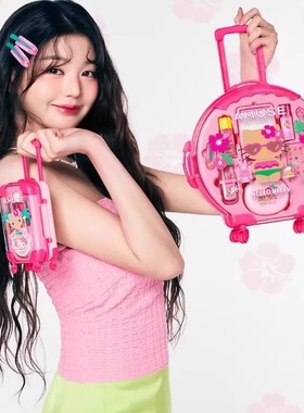 张元英同款AMUSE三丽鸥联名限量款kitty果冻唇釉/气垫彩妆行李箱