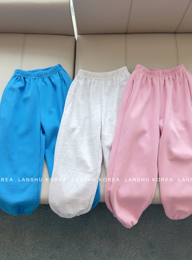 现货懒鼠韩国童装26春款中大童纯色幼儿园B入运动休闲裤1118