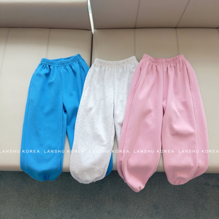 1118 中大童纯色幼儿园B入运动休闲裤 现货懒鼠韩国童装 26春款