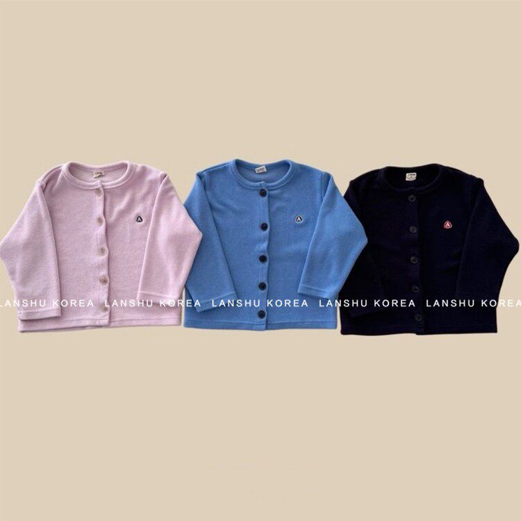 现货【Amore】懒鼠韩国童装26春款男童女童时尚纯色简约舒适开衫