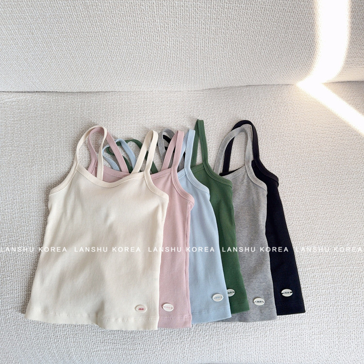 现货【Jeje】懒鼠韩国童装26春款男童女童多色小清新清凉吊带背心