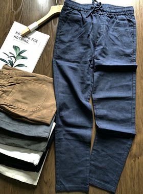 福利款 苎麻长裤 新品 基础款颜色多 男新款棉麻春秋直筒休闲裤子