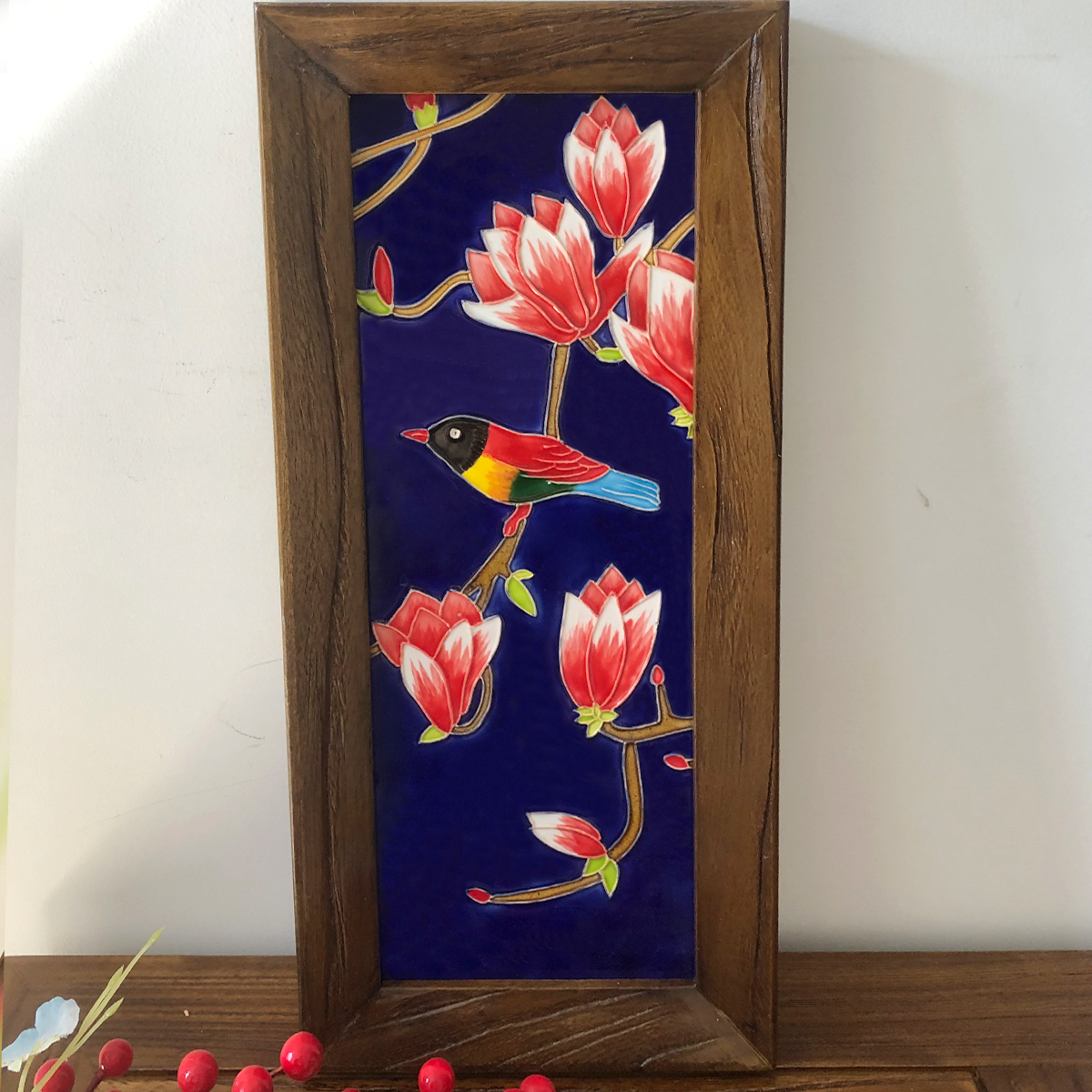 创意高档立体手绘凹凸浮雕风化老榆木瓷板画装饰画挂画书房玄关挂图片